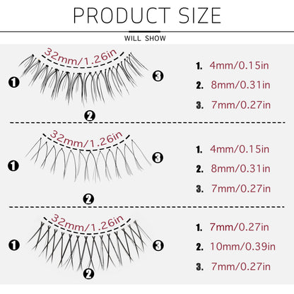 5 Pairs Self-Adhesive C Curl False Eyelashes, Mixed Lengths 6-9mm & 10-12mm - Reusable for Natural & Cosplay Looks