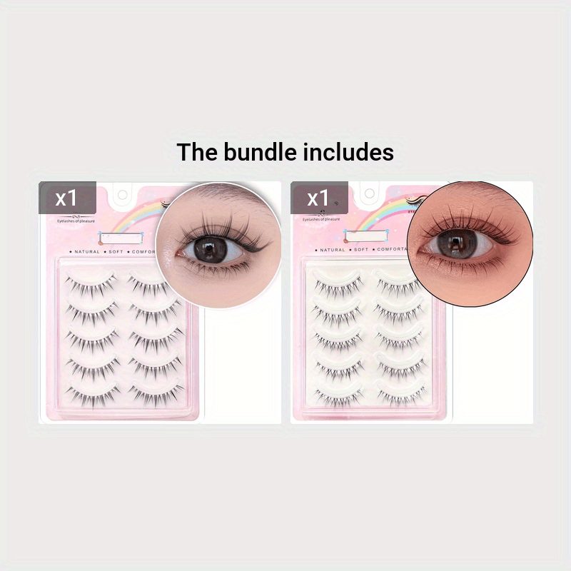 New Arrival 5 Pairs Luxurious 3D Faux Mink Lashes with Strong Hold Glue - Natural, Fluffy, Reusable, Lightweight, Comfortable for Dramatic Eyes