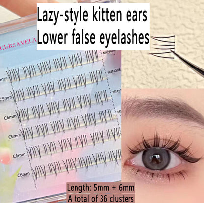 Summer Monet Dream Series: Lazy Fishtail A-shaped Sandwich Soft and Cute Manga False Eyelashes, combined with Barbie Single Cluster Segmented Magic, Make You Instantly Transform into a Smart Fairy