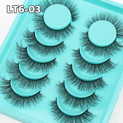 Classic Volume Eyelashes 100pcs 6 Pairs of Premium Short False Eyelashes for Lifting Eyes, Offering Thick and Authentically Natural Lashes