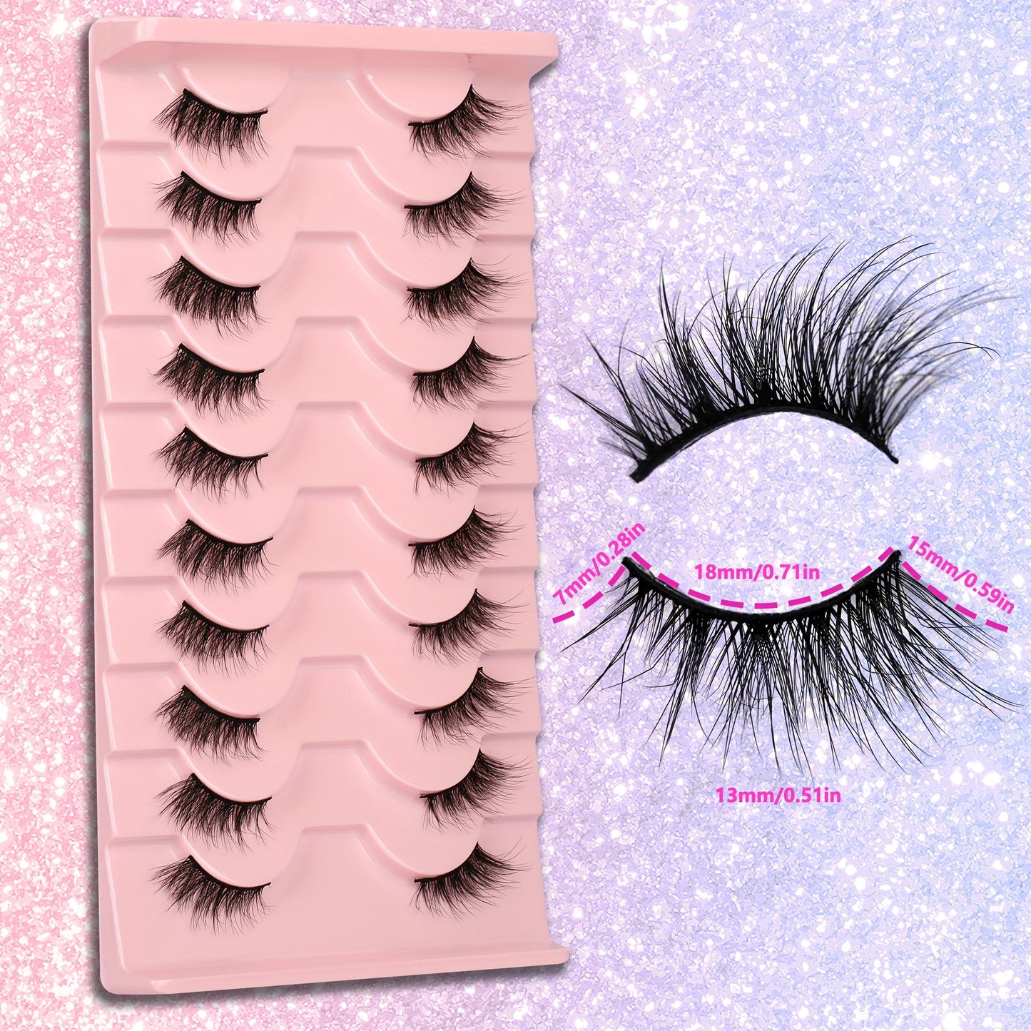 3D Crisscross Fluffy Half Eye Lashes - Soft, Reusable, Super Natural Extension False Eyelashes for Daily Makeup and Party - Easy to Apply, Long-Lasting, Comfortable Wear