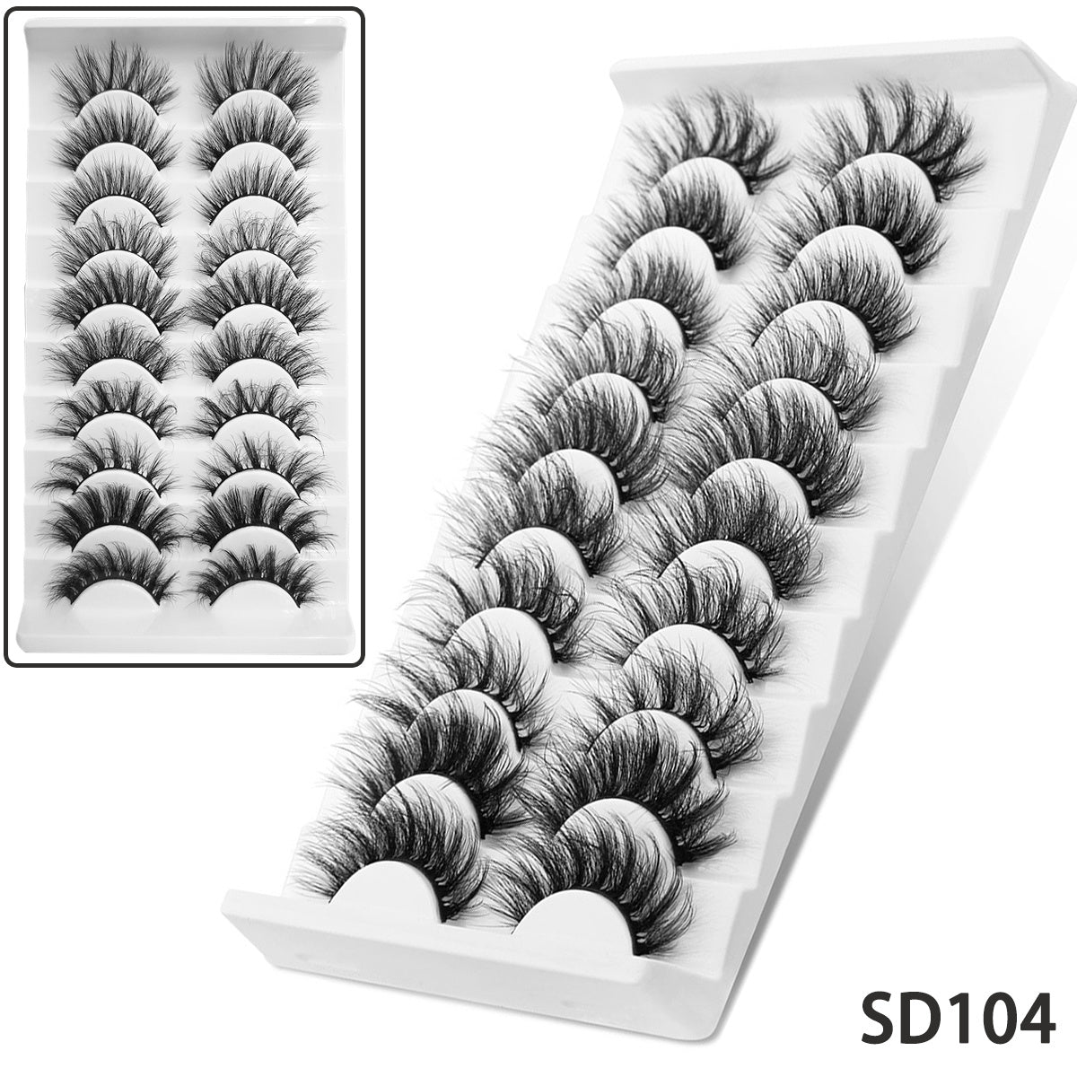 Classic Volume Eyelashes 10 Pairs of Luxurious 6D Faux Mink Lashes - Natural, Fluffy, Dramatic False Eyelashes for Makeup - Reusable, Lightweight, Comfortable Eyelash Extensions for Everyday Wear