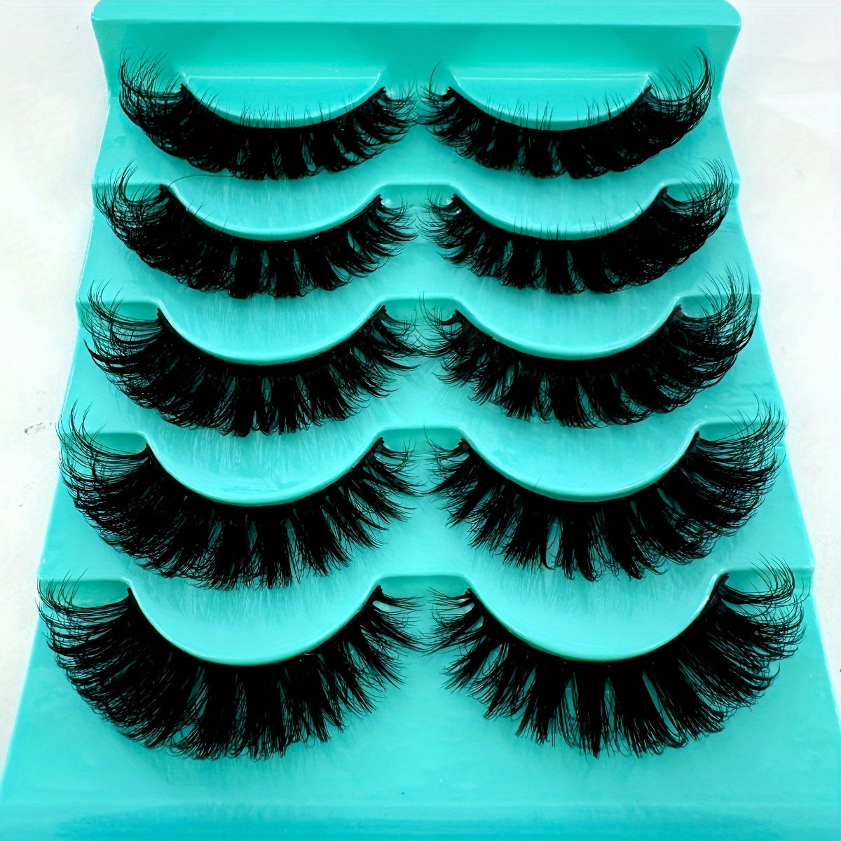 5 Pairs 3D Cat Eye Lashes, Fluffy & Soft Cross Style, D Curl Natural False Lashes for Daily & Glamorous Looks