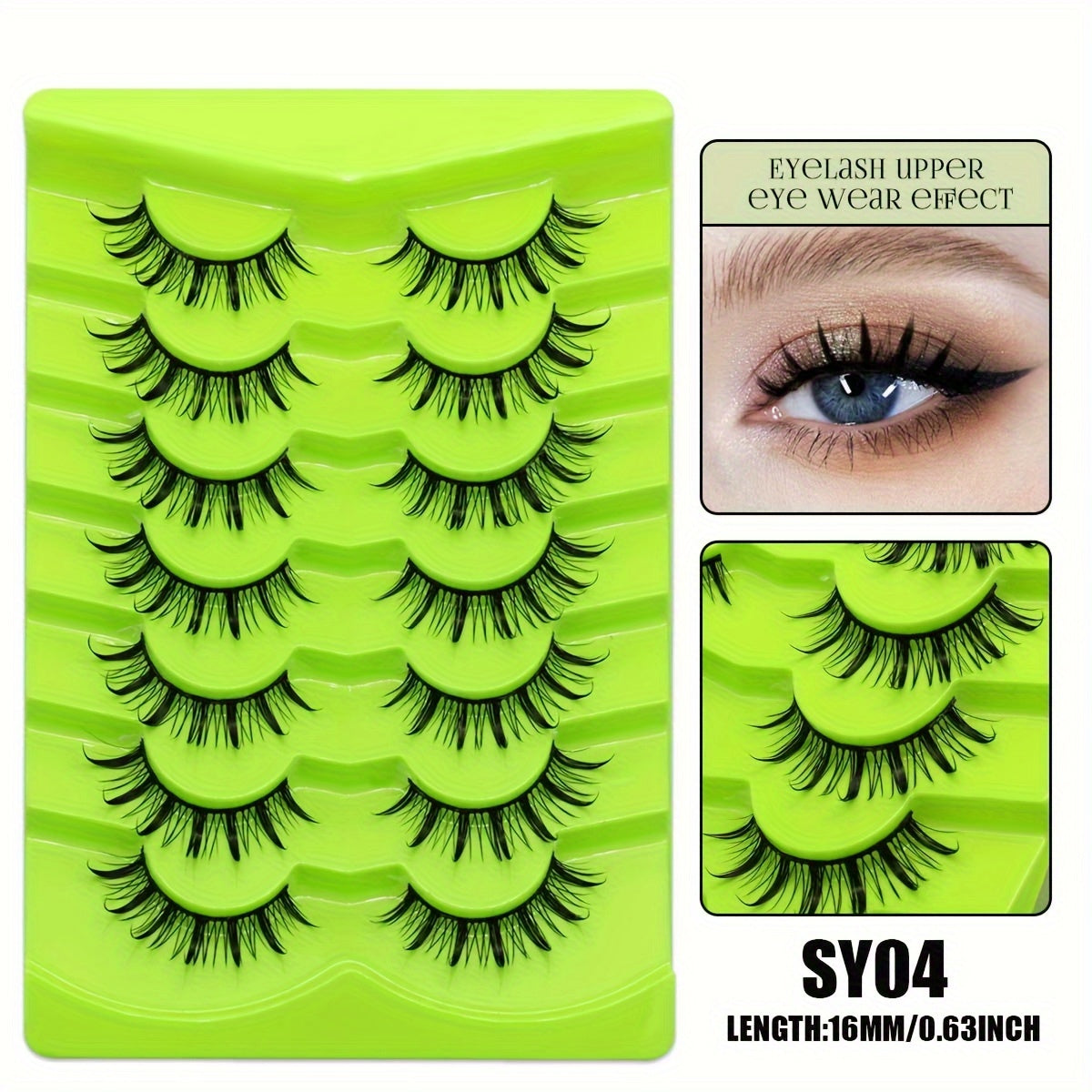 Easy Fan Eyelashes 7 Pairs Manga Lashes - Natural Individual Anime Lashes, Eyelash Extensions for Anime-Inspired Makeup