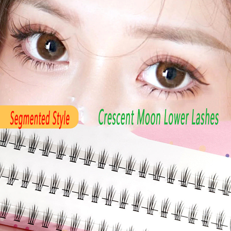 100pcs Segmented Cat-Style No-Glue Lower Lashes, Naturally Dense with Hard Stem for a Born-With-It Look