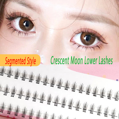 100pcs Segmented Cat-Style No-Glue Lower Lashes, Naturally Dense with Hard Stem for a Born-With-It Look