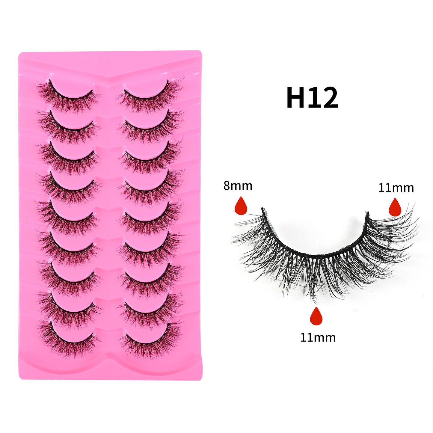 More style 9 Pairs 5D Explosion Style False Eyelashes, Large Capacity, Dense and Curled Self-Extension Lashes, Natural Stiff Stem False Eyelashes