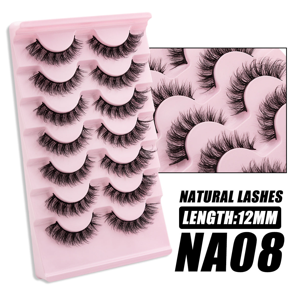 7 Pairs of Luxurious 3D Cat Eye Mink Lashes - Realistic, Long-Lasting, Reusable, Cruelty-Free.