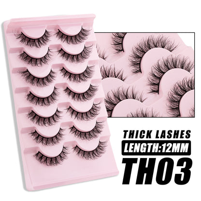 7 Pairs of Luxurious 3D Cat Eye Mink Lashes - Realistic, Long-Lasting, Reusable, Cruelty-Free.