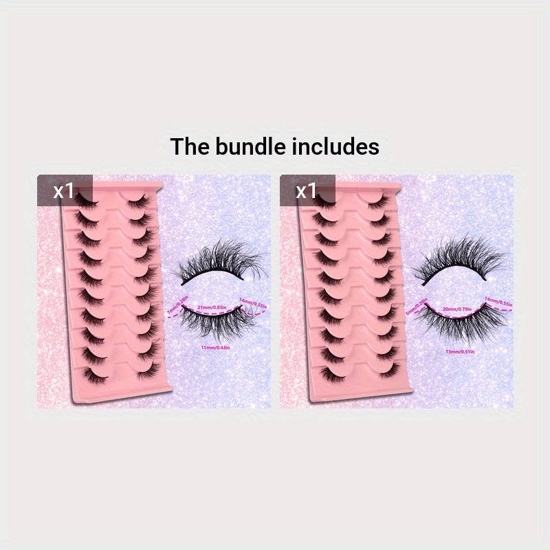 3D Crisscross Fluffy Half Eye Lashes - Soft, Reusable, Super Natural Extension False Eyelashes for Daily Makeup and Party - Easy to Apply, Long-Lasting, Comfortable Wear