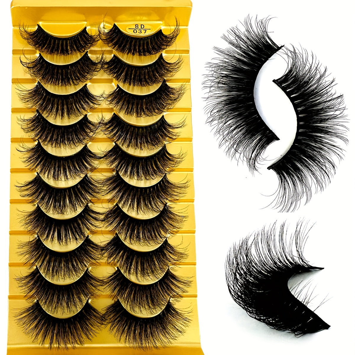 10 Pairs 3D Cat Eye Eyelashes, Fluffy & Soft Cross Style, Natural Manga-Inspired False Lashes for Daily & Glam Makeup