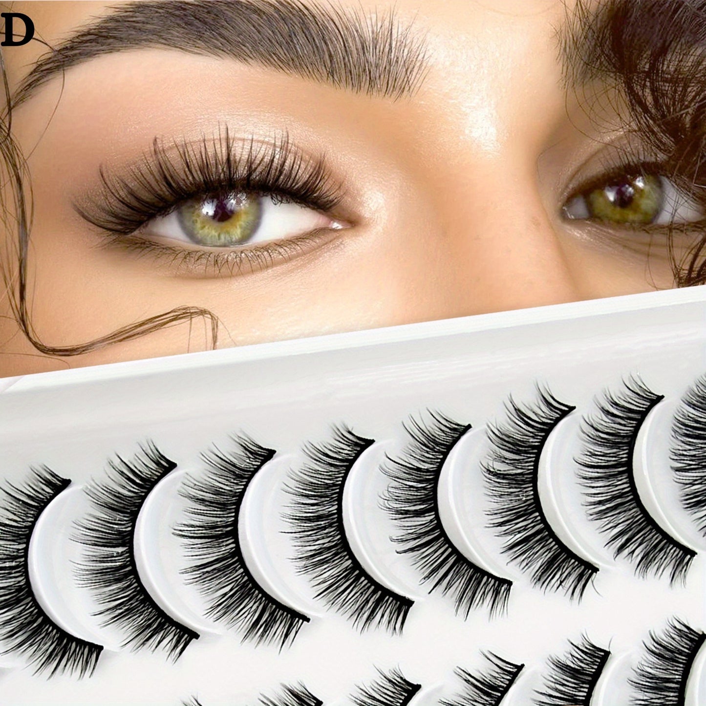 100pcs 10 Pairs of False Eyelashes - Natural, Fluffy, and Perfectly Matched for Lashes Makeup, Premium Faux Mink Eyelashes.