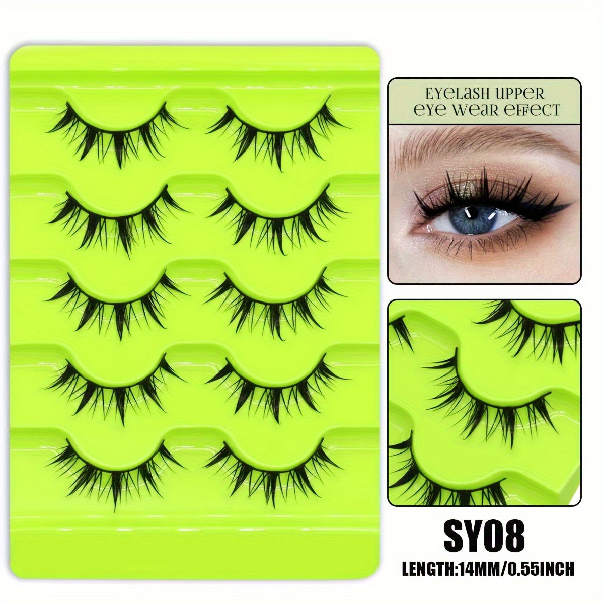 Easy Fan Eyelashes 7 Pairs Manga Lashes - Natural Individual Anime Lashes, Eyelash Extensions for Anime-Inspired Makeup