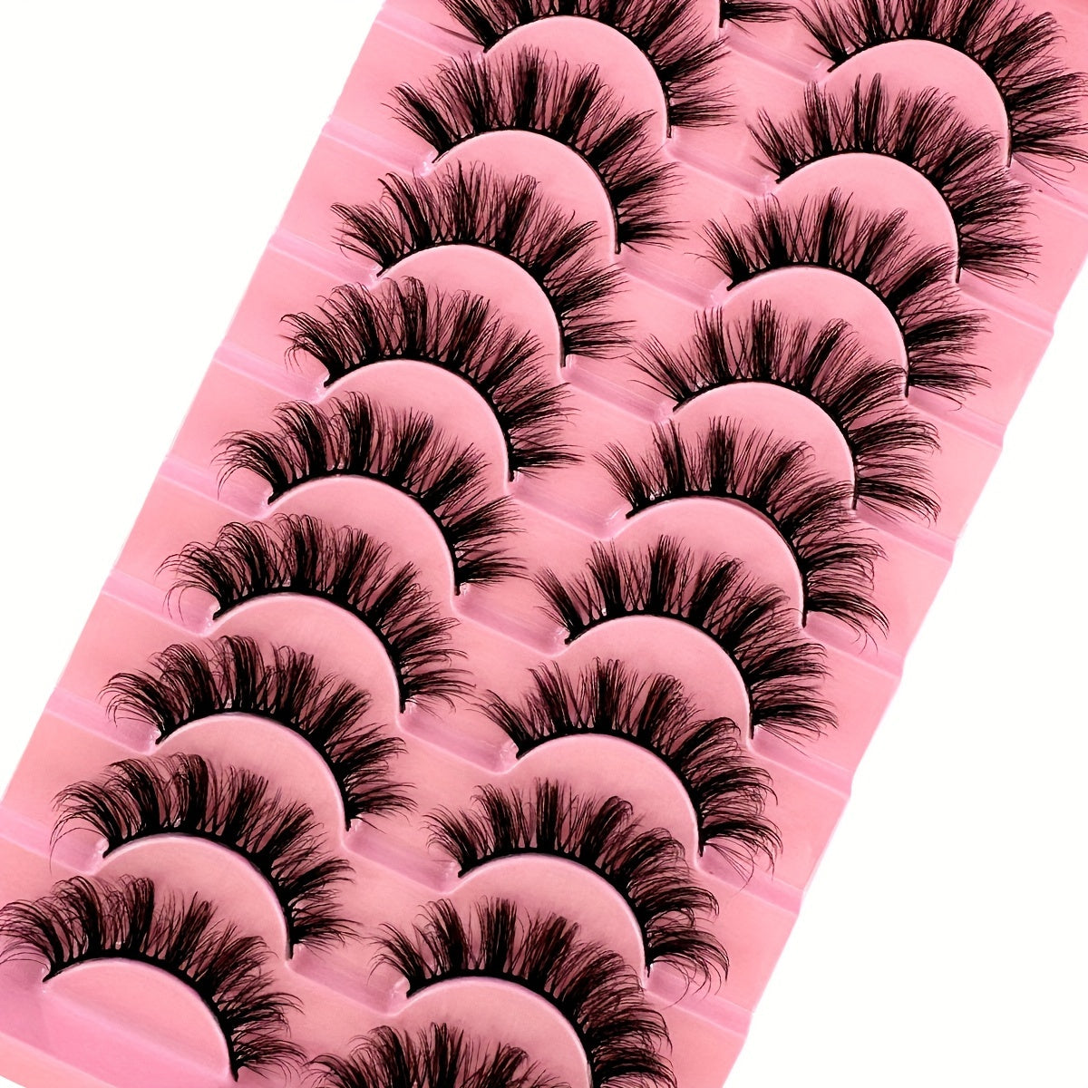 Classic Volume Eyelashes 10 Pairs Soft & Fluffy 3D Faux Mink False Eyelashes - Handmade Dense Volume for Natural Look, Reusable & Comfortable