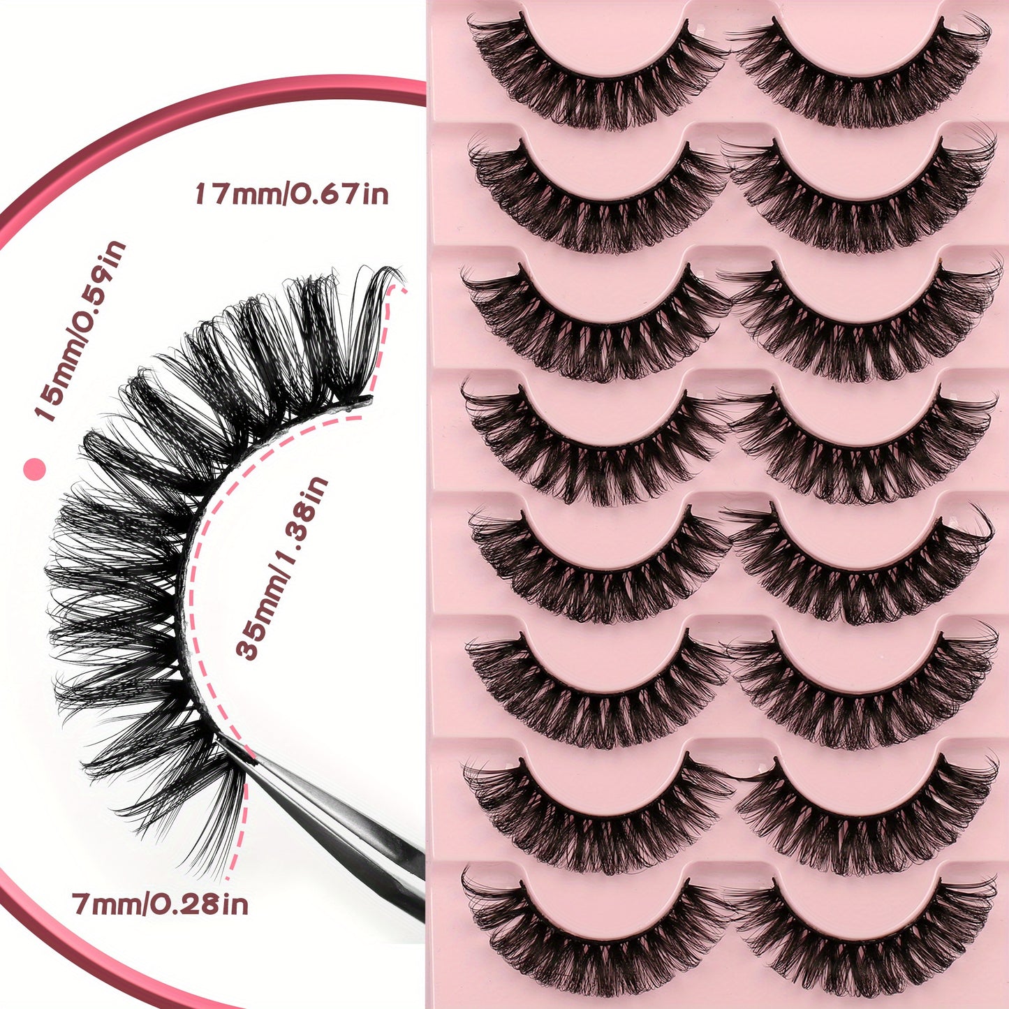 Classic Volume Eyelashes Multipack False Lashes - Natural Look Strip Lashes, Fluffy D Curl Eyelashes for Volume, Fake Lashes Pack for Stunning Eye Makeup