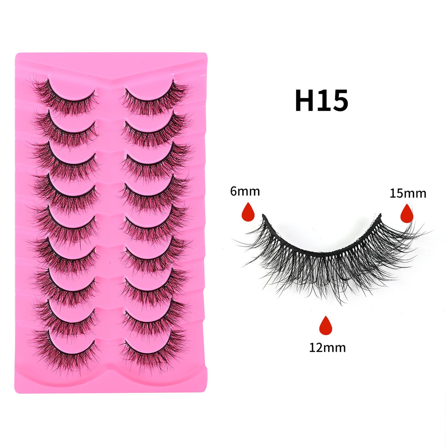 More style 9 Pairs 5D Explosion Style False Eyelashes, Large Capacity, Dense and Curled Self-Extension Lashes, Natural Stiff Stem False Eyelashes