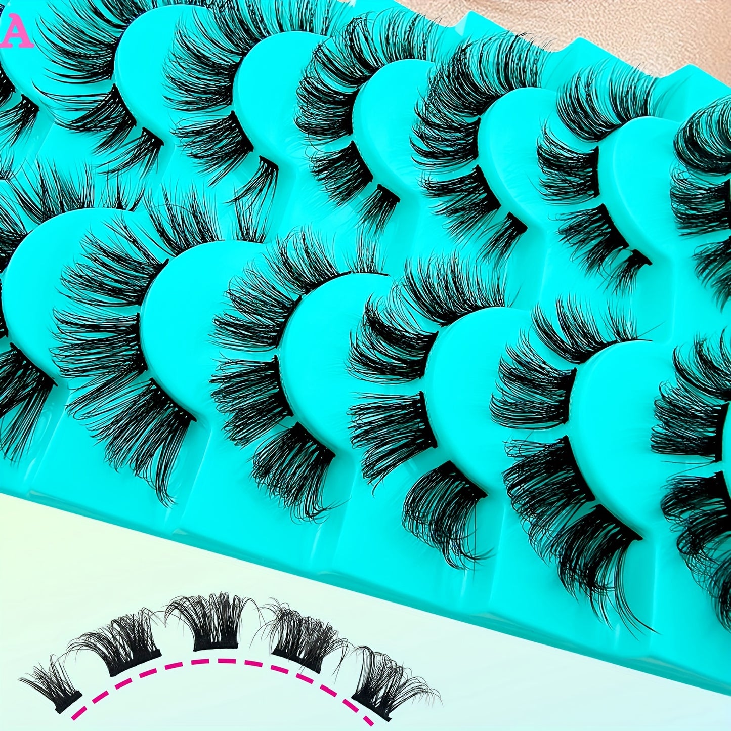 7 Pairs Eyelashes Cluster Cat Eye Curling Fluffy Thick Lashes - DIY Comfortable Sexy Faux Mink False Eyelashes