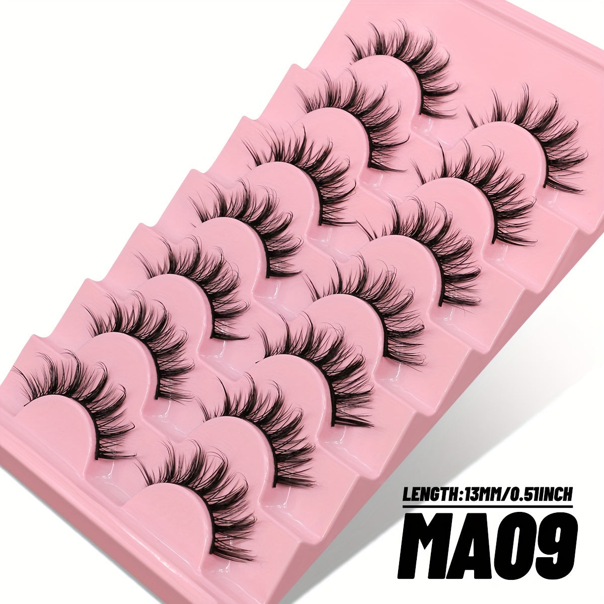 CURSAVELA 7 Pairs C Curl Luxurious 3D Faux Mink Manga Lashes - Natural Fluffy Cross Design