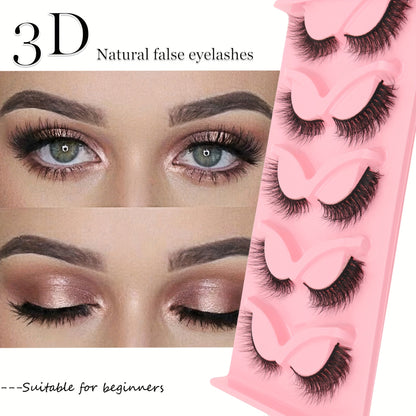 3D Fluffy Natural Look False Eyelashes for Manga & Anime, Reusable, Perfect for Daily & Cosplay Looks