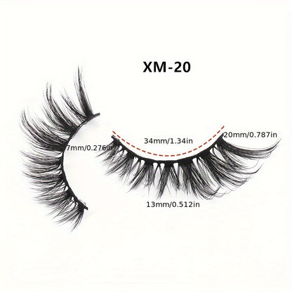 CURSAVELA 5 Pairs Natural Style Cat Eye Fox Eyelashes - Imitation Mink Fur, Fox Style, Lateral Fly One Piece Tail Extension, Thick Style