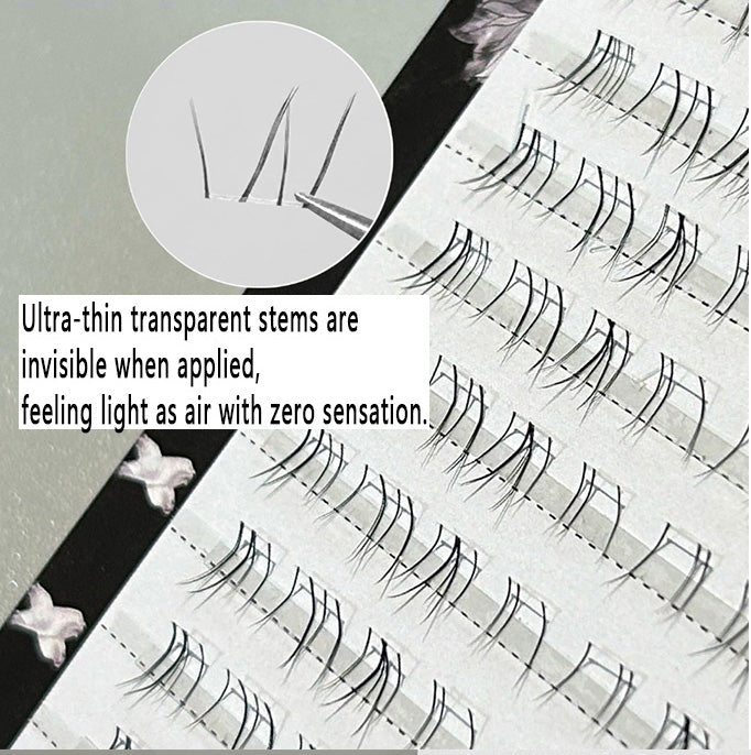 Little Crybaby Glue-Free Lower Eyelashes | Distinctive Strands, Natural 'Born-with' Look, Removable-Free Transparent Stem False Eyelashes