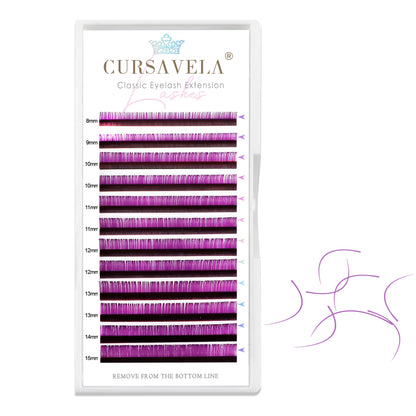 100pcs Ombre Colored Individual Eyelash Extensions: Pink, Red, Blue, and Purple Mix for Natural and Mega Volume Russian Styles