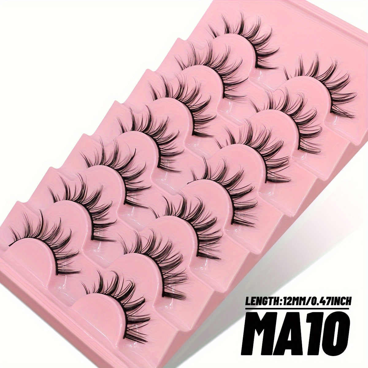 CURSAVELA 7 Pairs C Curl Luxurious 3D Faux Mink Manga Lashes - Natural Fluffy Cross Design