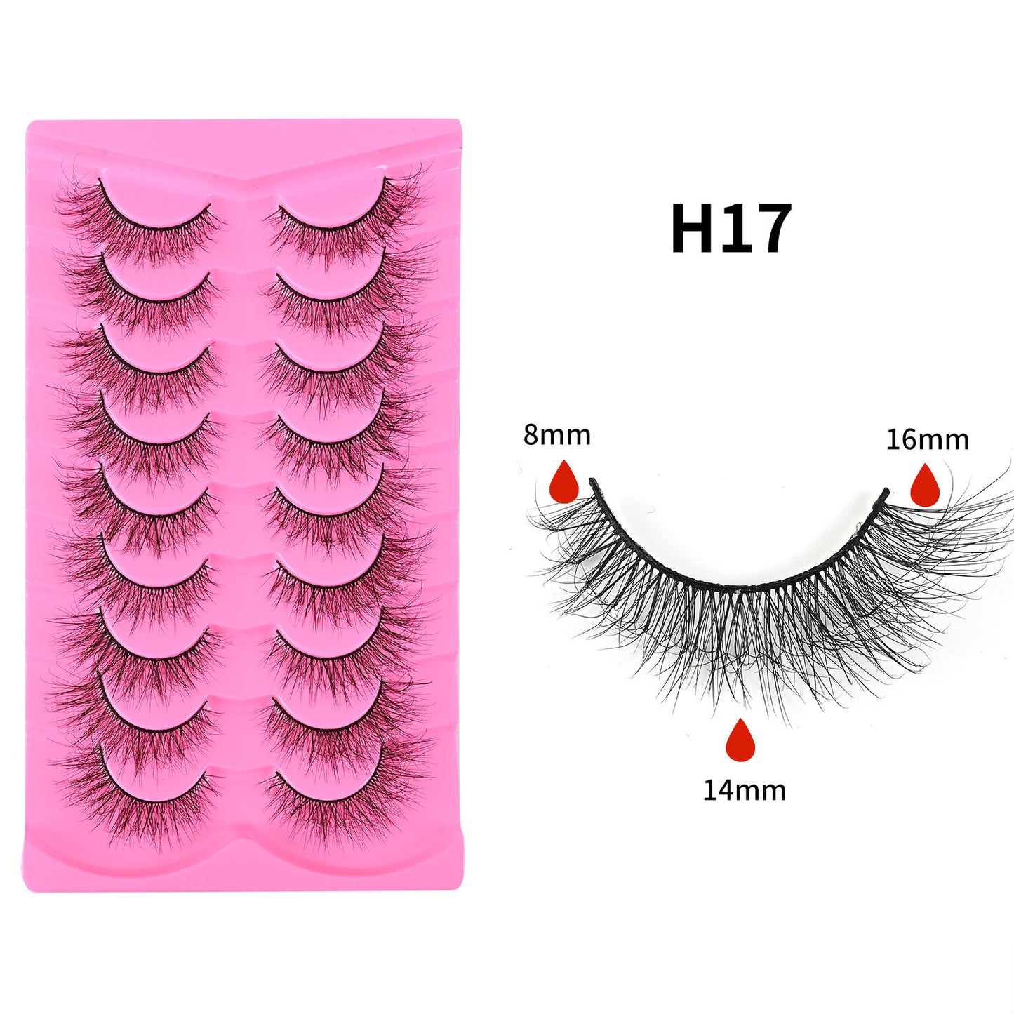 More style 9 Pairs 5D Explosion Style False Eyelashes, Large Capacity, Dense and Curled Self-Extension Lashes, Natural Stiff Stem False Eyelashes