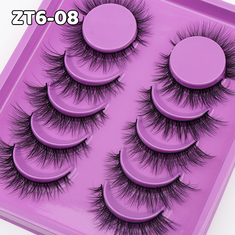 Classic Volume Eyelashes 100pcs 6 Pairs of Premium Short False Eyelashes for Lifting Eyes, Offering Thick and Authentically Natural Lashes