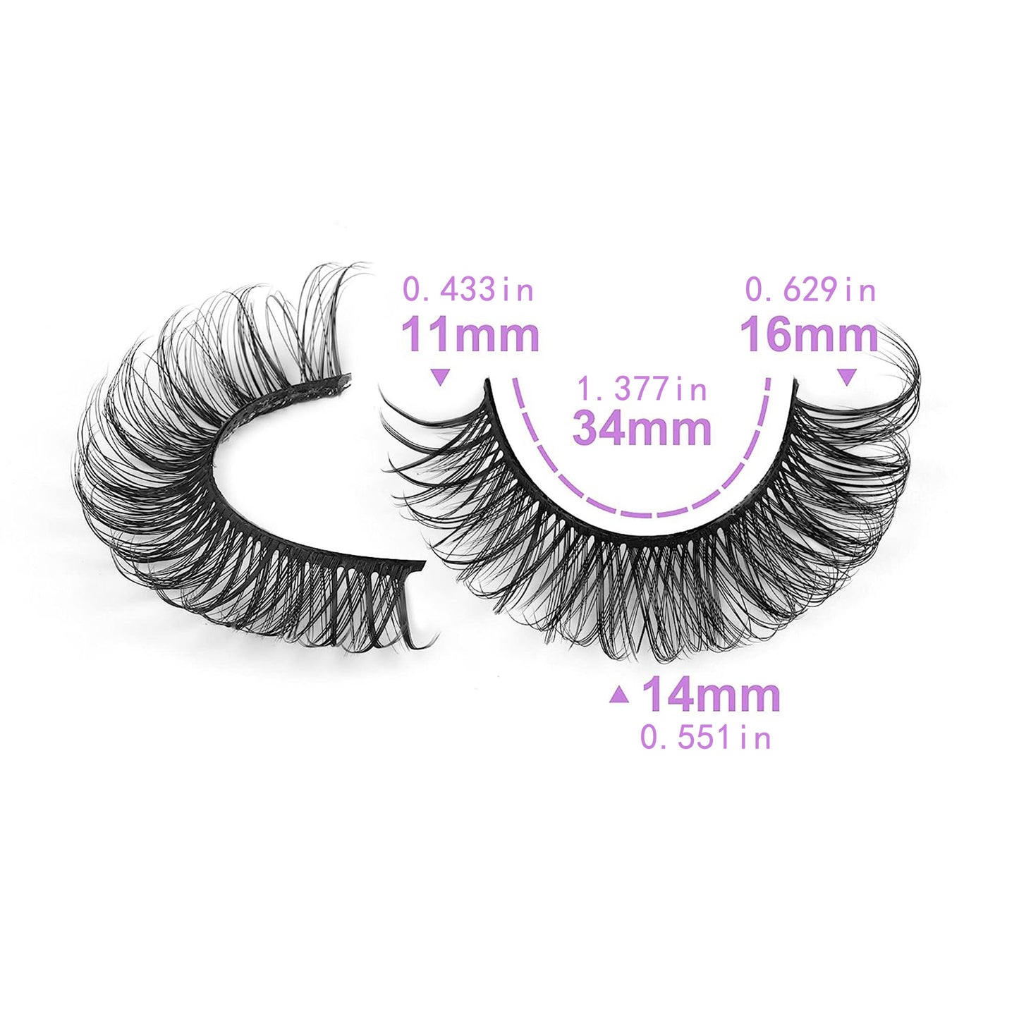 CURSAVELA 7 Pairs Luxurious Faux Mink Short Lashes - Natural Fluffy 3D Invisible Effect, Transparent Stem, Reusable