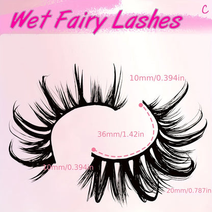 7 Pairs of 20mm Dramatic Faux Mink Eyelashes – Spiky Tips, Fluffy Cat-Eye, D Curl, Reusable