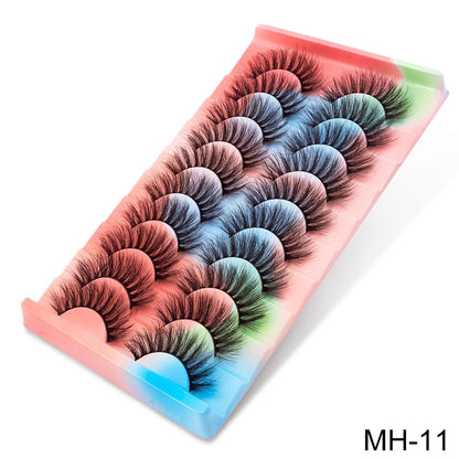 10 Pairs 3D Mink Eyelashes - Exquisitely Fluffy, Ultra Soft, Delicately Wispy, Utterly Natural, Stylish Cross Eyelash Extension, Highly Reusable, False Lashes Ideal for Makeup.