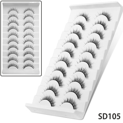 10 Pairs of 6D Faux Mink Lashes – Natural, Fluffy, Dramatic, Reusable Eyelashes for Everyday Wear – Lightweight & Comfortable