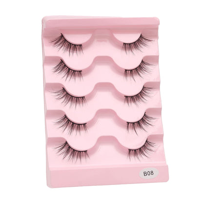 100pcs Wholesale Cat Eye Style One-piece Long Black Stem Half False Eyelashes