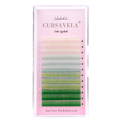 100pcs Colorful Eyelash Individual  Extensions for Halloween – Mix of Pink, Red, Green, Blue, and Purple by CURSAVELA