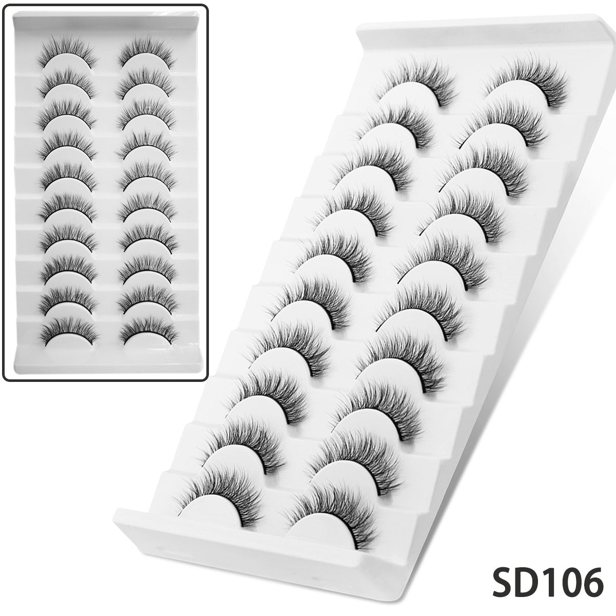 10 Pairs of 6D Faux Mink Lashes – Natural, Fluffy, Dramatic, Reusable Eyelashes for Everyday Wear – Lightweight & Comfortable