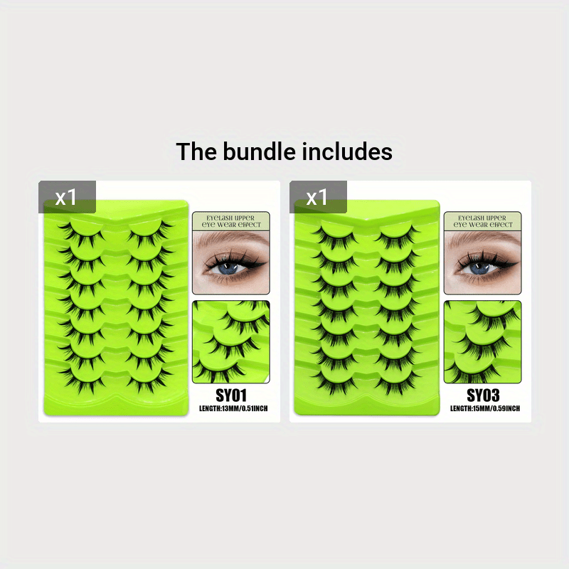 Easy Fan Eyelashes 7 Pairs Manga Lashes - Natural Individual Anime Lashes, Eyelash Extensions for Anime-Inspired Makeup