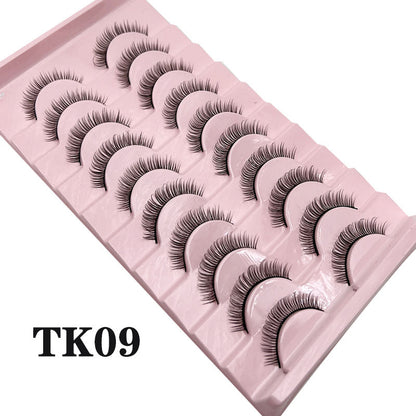 Classic Volume Eyelashes 10 Pairs Russian Strip Lashes Fluffy Faux Mink Lashes 3D False Eyelashes Dramatic Volume Curling Eyelashes Makeup