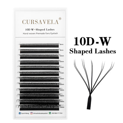 CURSAVELA W Pre-Made Eyelashes Premium Mink 3D,4D,5D,and 6D Pre-made False Eyelashes.W Shape for a Soft,Natural Look.