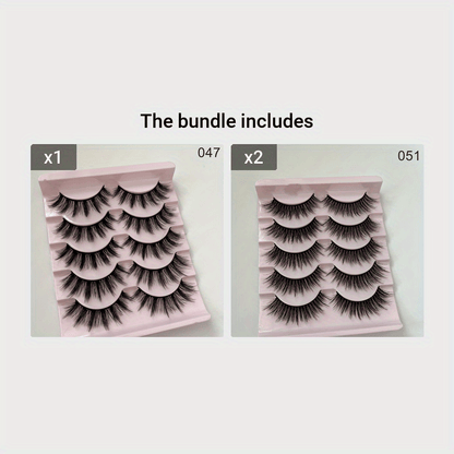 5 Pairs Dramatic Manga Lashes, 3D Wispy Cross Style, Reusable & Lightweight for Anime-Inspired Look