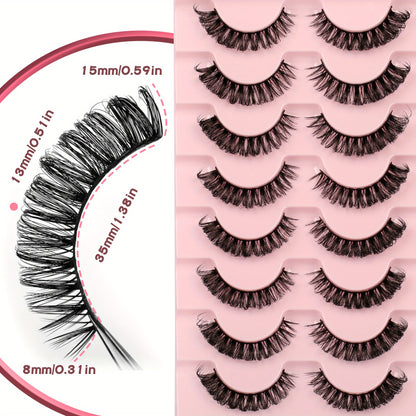 Classic Volume Eyelashes Multipack False Lashes - Natural Look Strip Lashes, Fluffy D Curl Eyelashes for Volume, Fake Lashes Pack for Stunning Eye Makeup