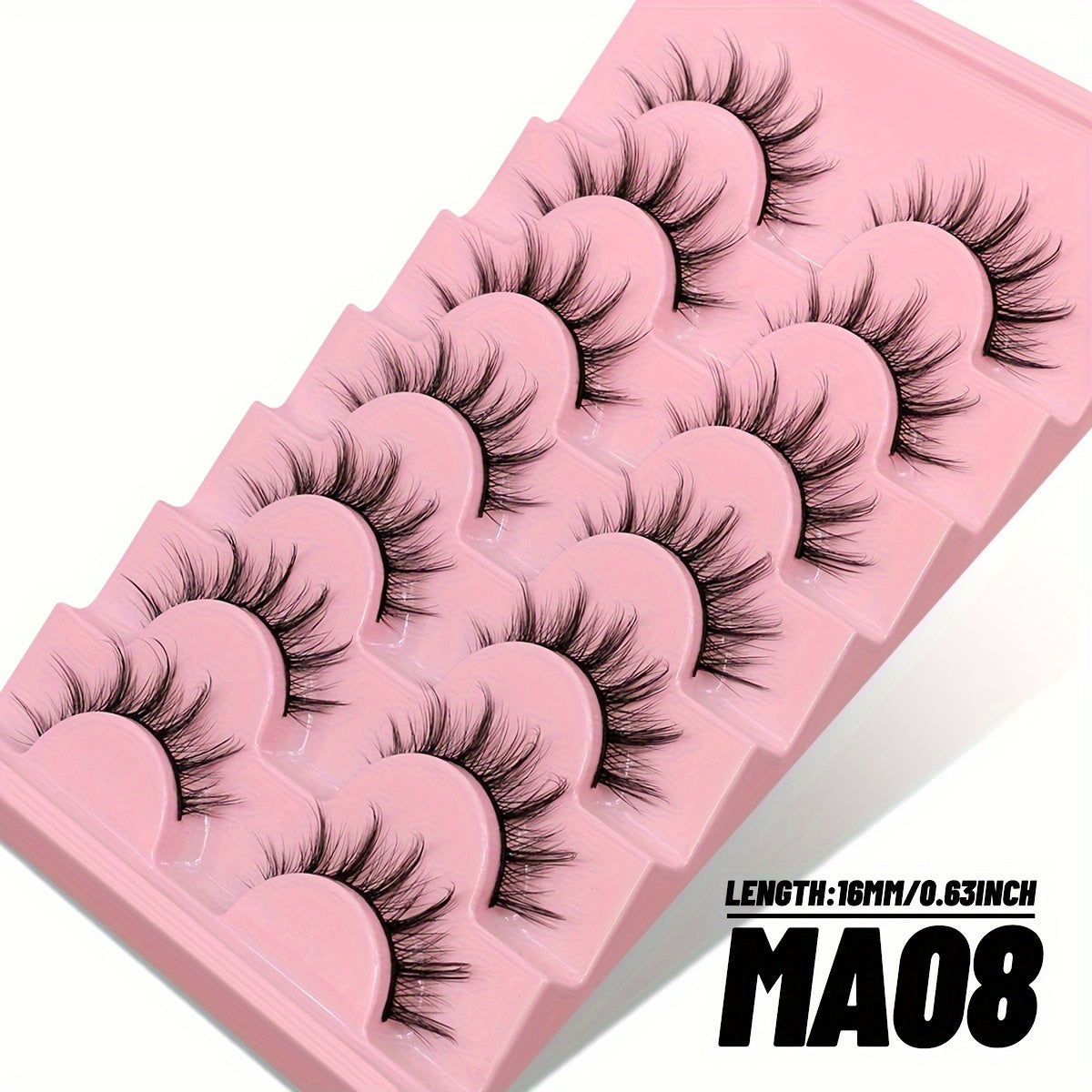 CURSAVELA 7 Pairs C Curl Luxurious 3D Faux Mink Manga Lashes - Natural Fluffy Cross Design