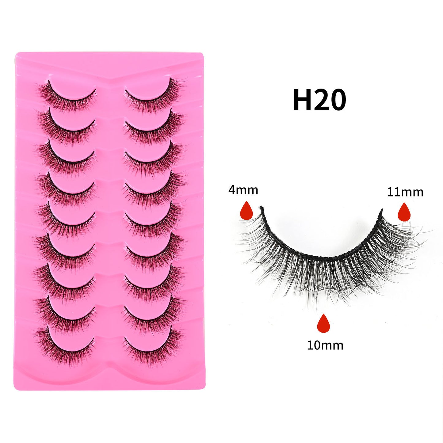 More style 9 Pairs 5D Explosion Style False Eyelashes, Large Capacity, Dense and Curled Self-Extension Lashes, Natural Stiff Stem False Eyelashes