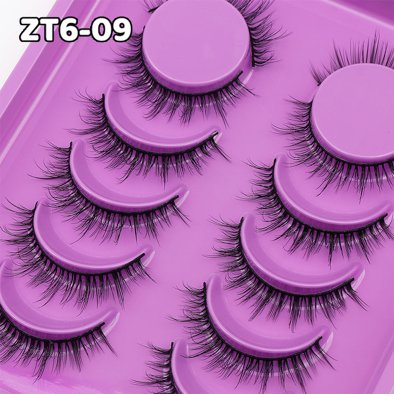 Classic Volume Eyelashes 100pcs 6 Pairs of Premium Short False Eyelashes for Lifting Eyes, Offering Thick and Authentically Natural Lashes