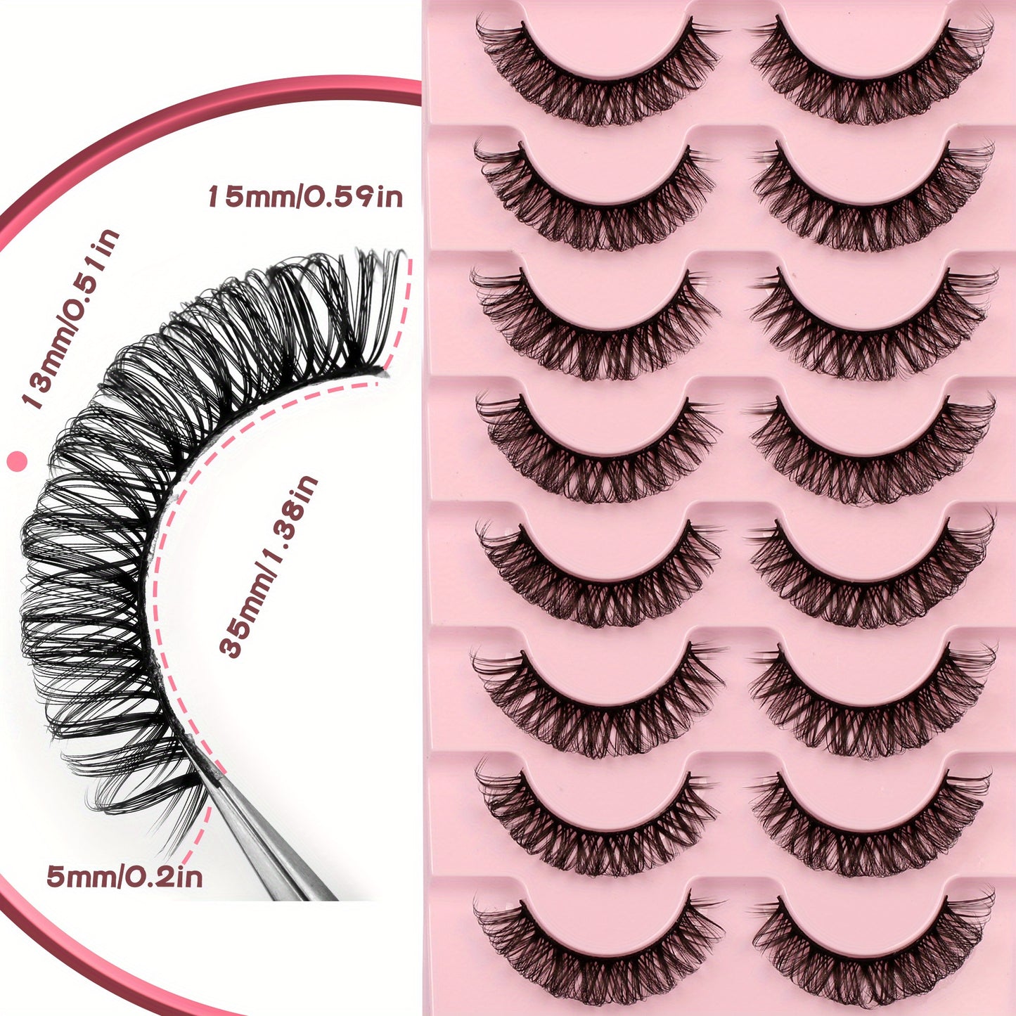 Classic Volume Eyelashes Multipack False Lashes - Natural Look Strip Lashes, Fluffy D Curl Eyelashes for Volume, Fake Lashes Pack for Stunning Eye Makeup