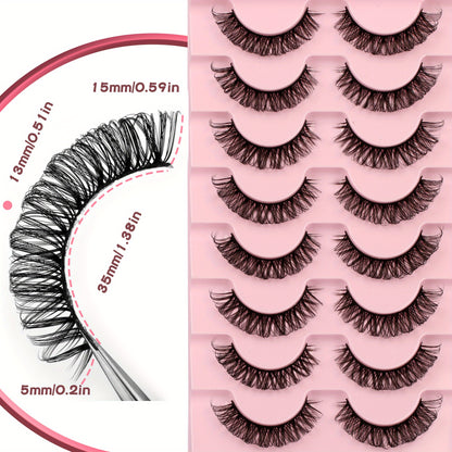 Classic Volume Eyelashes Multipack False Lashes - Natural Look Strip Lashes, Fluffy D Curl Eyelashes for Volume, Fake Lashes Pack for Stunning Eye Makeup