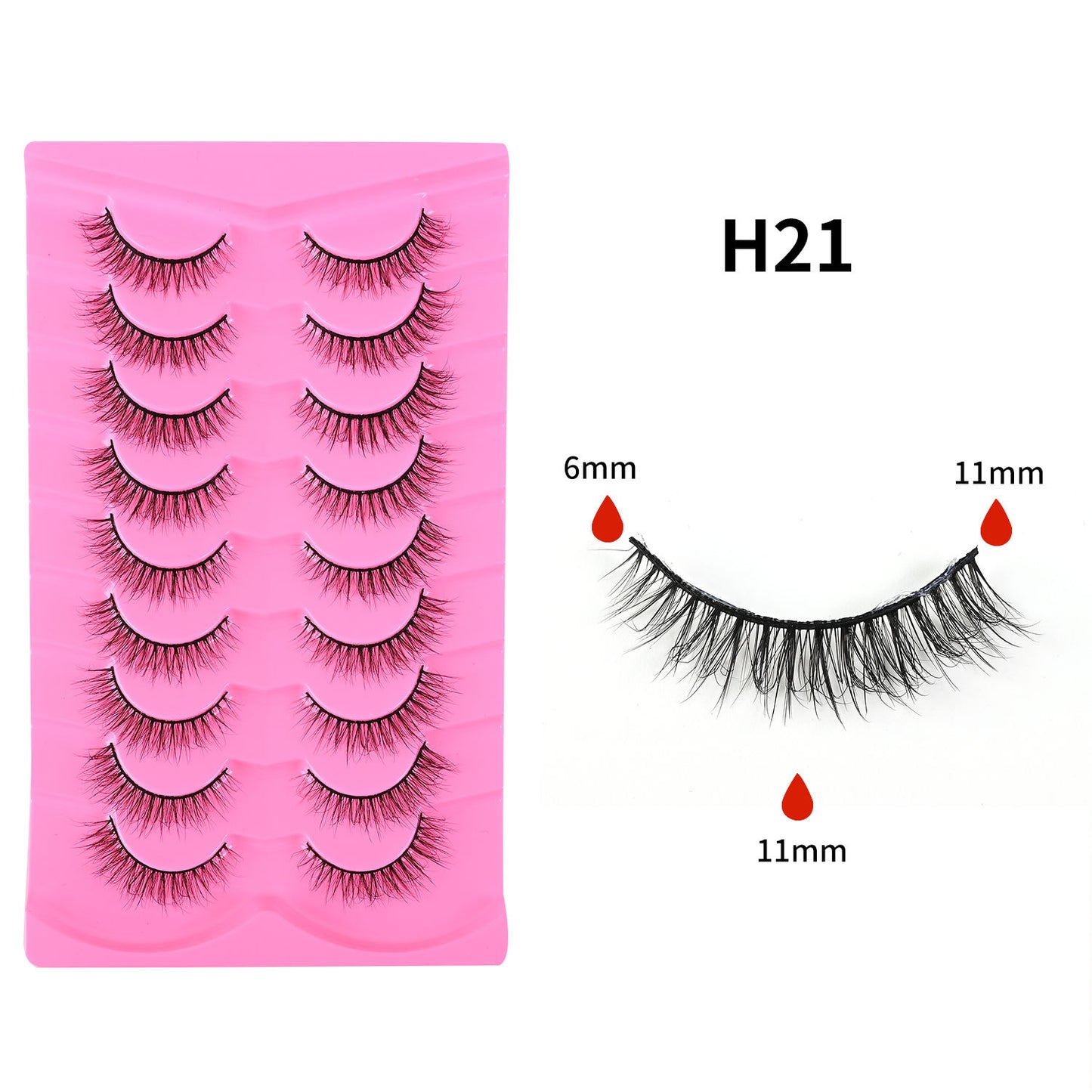 More style 9 Pairs 5D Explosion Style False Eyelashes, Large Capacity, Dense and Curled Self-Extension Lashes, Natural Stiff Stem False Eyelashes