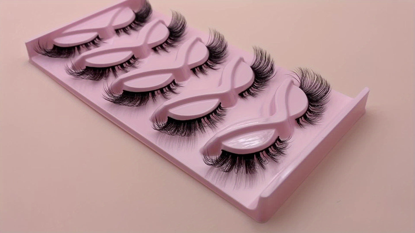 5 Pairs of Fox Eye Lashes, Winged Short Strip Lashes, Natural Cat Eye Effect, 3D Faux Mink, Lightweight and Breathable, Perfect for Daily Wear and Parties.