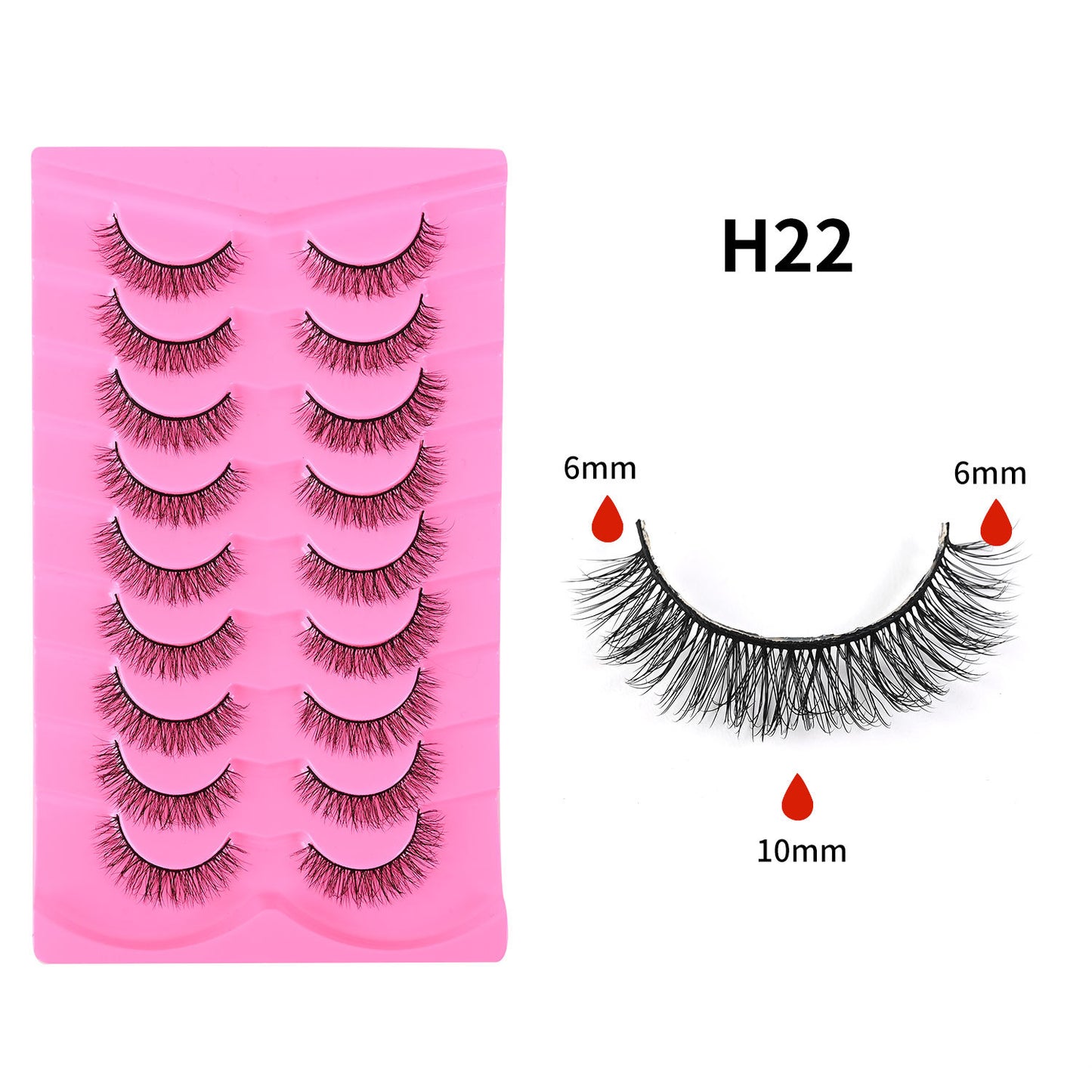 More style 9 Pairs 5D Explosion Style False Eyelashes, Large Capacity, Dense and Curled Self-Extension Lashes, Natural Stiff Stem False Eyelashes