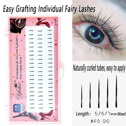 100pcs Segmented Cat-Style No-Glue Lower Lashes, Naturally Dense with Hard Stem for a Born-With-It Look